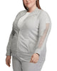 Ralph Lauren Women's Plus Lace Trim Fleece Jacket Gray Size 1X - thumbnail