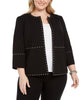 Kasper Women's Plus Size Stud-Trim Open-Front Jacket Black Size Extra Large - thumbnail