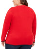 Tommy Hilfiger Women's Plus Cotton Heart Logo Sweater Red Size 1X - thumbnail