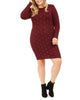 Planet Gold Women's Derek Heart Trendy Plus Size Studded Sweater Dress Red Size 3X - thumbnail