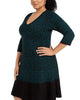 Taylor Women's Plus Size Animal-Print Sweater Dress Green Size Extra Large - thumbnail