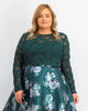 City Studios Women's Trendy Plus Size 2-Pc. Lace & Floral-Print Dress Dark Green Size 16W - thumbnail