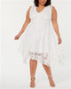 Taylor Women'sPlus Size Lace Handkerchief-Hem Dress White Size 22W - thumbnail