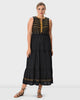 Graphic Embroidery Giza Cotton Voile Tiered Dress - thumbnail
