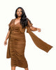 Nadia Ruched V Neck Dress - thumbnail