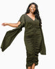 Nadia Ruched V Neck Dress - thumbnail