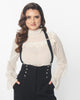 Unique Vintage Ivory Clip Dot Donna Blouse - thumbnail