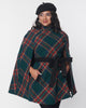 Smak Parlour Green Plaid Savile Row Cape Coat - thumbnail
