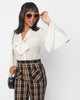 Smak Parlour Ivory Diamond Clip Dot Bow Blouse - thumbnail