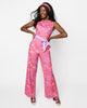 Smak Parlour Groovy Orange Floral Cowl Neck Jumpsuit - thumbnail