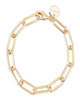 Large Elongated Link Chain Bracelet 7" Gold - thumbnail