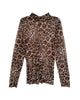 Mesh Leopard Mock Turtleneck - thumbnail