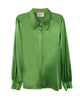 Sigourney Blouse in Grass Green Silk - thumbnail