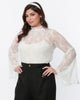 Smak Parlour White Lace Bell Sleeve Blouse - thumbnail