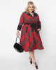 Unique Vintage Red Tartan Plaid Swing Coat - thumbnail