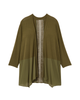 Nella Long Sleeve Cardigan with Woven Trim and Lace Back - thumbnail