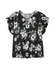 Clara Short Flutter Sleeve Cut Out Neck Tee - thumbnail