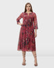 Pintuck pleat floral print georgette shirtdress - thumbnail