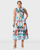 Floral graphic print cotton poplin shirtdress - thumbnail