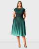 Ombre star print crepe pleated empire dress - thumbnail
