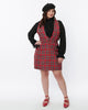 Smak Parlour Red Plaid Pinafore Skirt - thumbnail