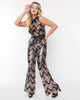 Smak Parlour Multicolor Zig Zag Sequin Cowl Neck Jumpsuit - thumbnail