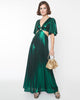 Smak Parlour Metallic Emerald Green Knit Maxi Dress - thumbnail