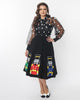 Unique Vintage Black Nutcracker Soda Shop Swing Skirt - thumbnail