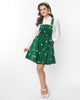 Unique Vintage Evergreen & Gingerbread Brionne Pinafore Skirt - thumbnail