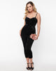Unique Vintage Black Velvet Cropped Jumpsuit - thumbnail
