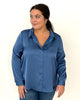 Mallow Satin Button Down - Smoky Blue - thumbnail