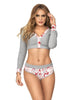 Two Piece Pajama Set. Top and Shorts - thumbnail
