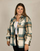 Mackenzy Shacket Plaid Jacket Teal - thumbnail