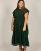 Melinda Midi Tiered Shirt Dress Green - thumbnail