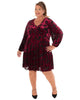 ICY VELVET BURNOUTSILKY DENIER FULLY LINED DRESS - thumbnail