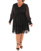 CLIP DOT CHIFFON YORYU W/ LUREX  / SILKY DENIER FULLY LINED DRESS - thumbnail