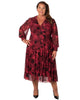PRINTED VICTORIA MESH FULLY LINED DRESS  WITH SMOCKING - thumbnail