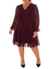 CLIP DOT CHIFFON FULLY LINED DRESS W/SMOCKING - thumbnail