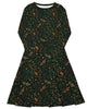 Festive Flora Long Sleeve Midi Dress - thumbnail