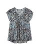 Ruthie Flutter Sleeve Blouse with Pleating - thumbnail