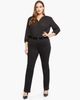 Marilyn Flocked Waist Straight Jean - thumbnail