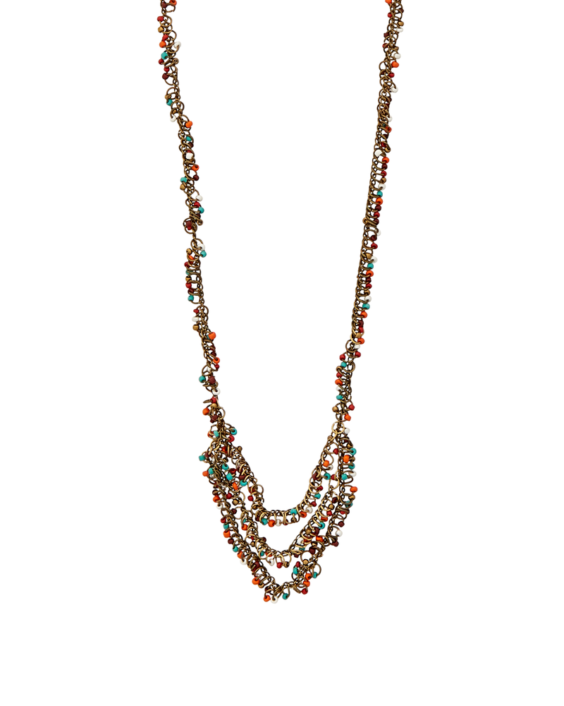 Ipomea Necklace | Gold / Red