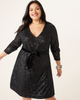 Deirdre Sequin Faux-Wrap Dress - thumbnail