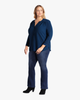 Alma Three-Quarter Sleeve Knit Blouse - thumbnail