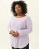 Cecily Micro Waffle Boat Neck Top - thumbnail