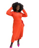 Red Knit Wrap Dress - thumbnail