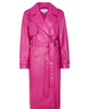 Magenta Vegan Leather Trench - thumbnail