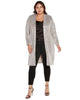 Plus Size Stretch Velvet Sequin Knit Duster - thumbnail