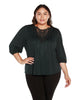 Plus Size Embellished Top with Lace - thumbnail