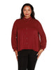 Plus Size Pleated Back Embellished Top - thumbnail